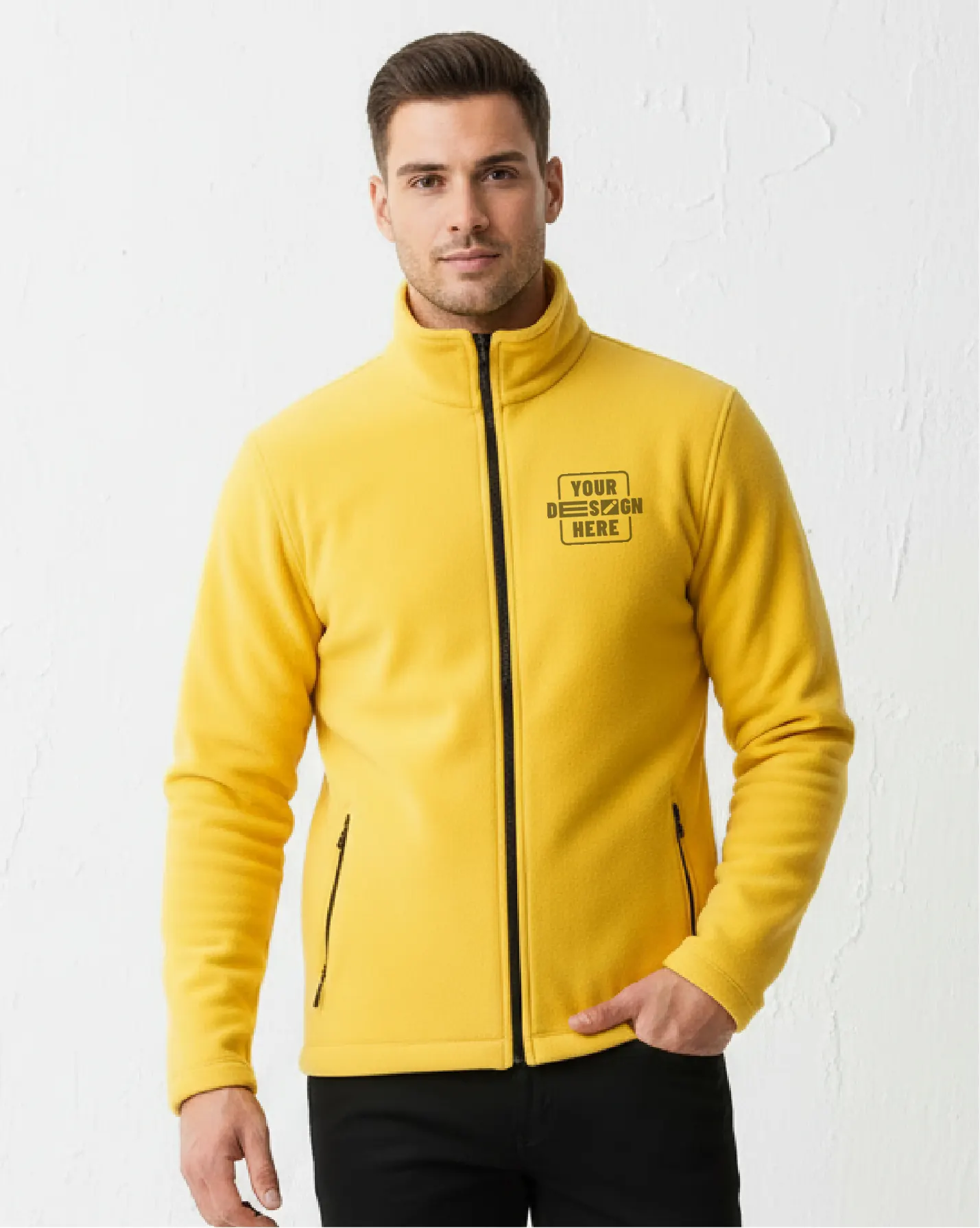 Zipper Hoodie in yellow